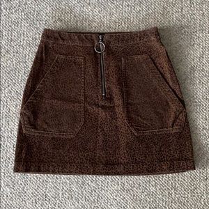 *SOLD* Leopard Print Corduroy Mini Skirt